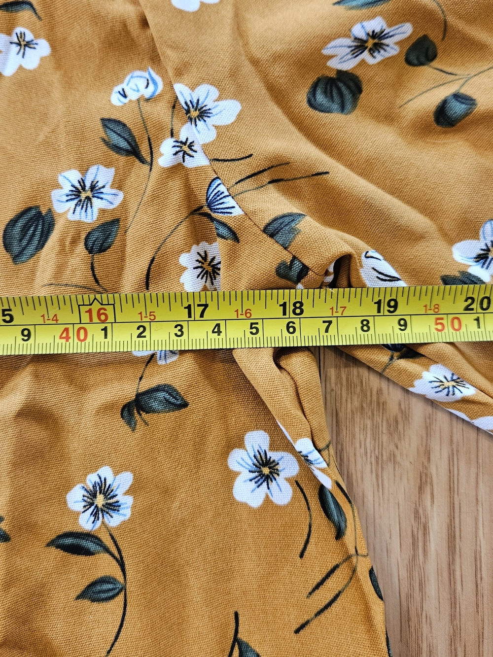 Mustard Floral Long-Sleeve Blouse W/ Ruffle Neck And Sleeves - Picture 6 of 9